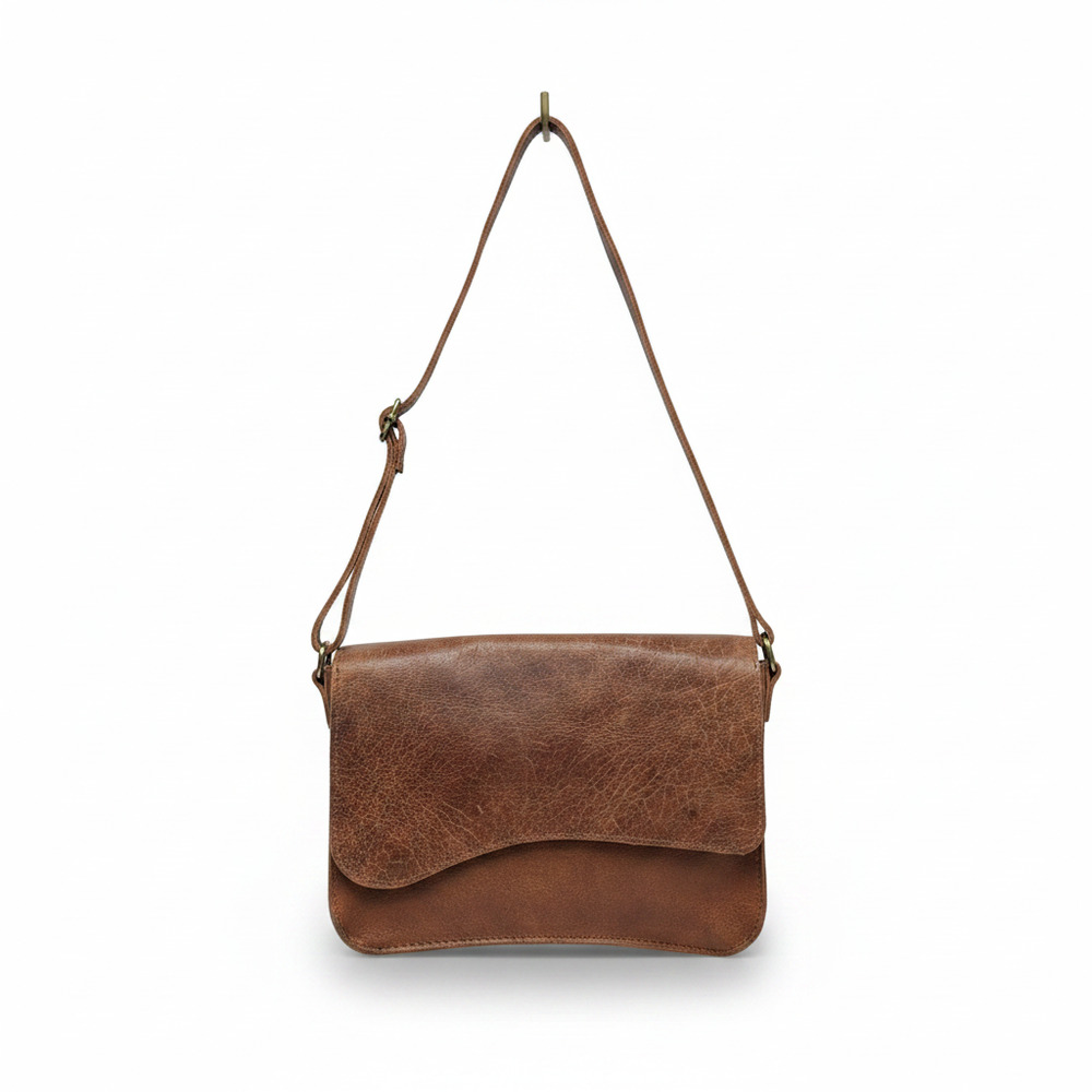 Handcrafted Full-Grain Leather Crossbody Bag – Genuine Leather Purse